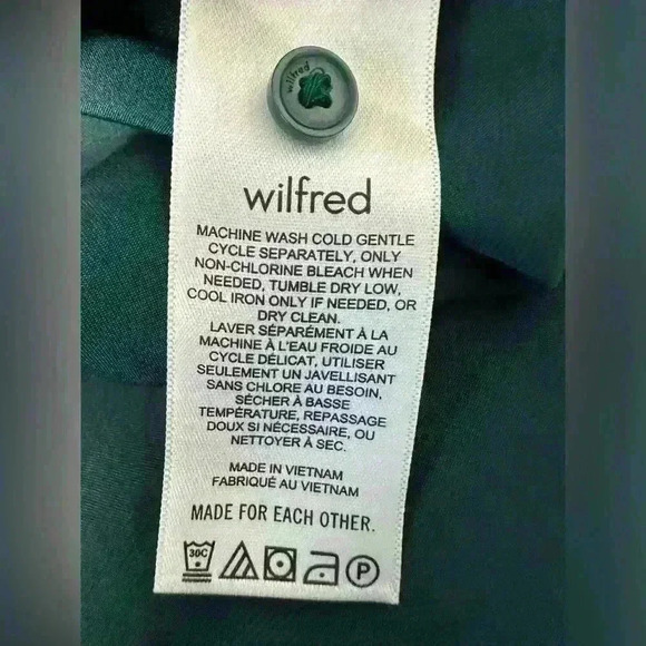 Aritzia Wilfred Emerald Green Satin Long Sleeve Midi Dress Size 8 - Picture 12 of 13